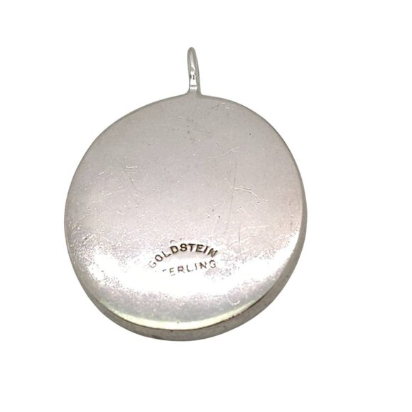 Vintage Victorian Style Painted Porcelain Pendant Goldstein Sterling Silver - Picture 10 of 11